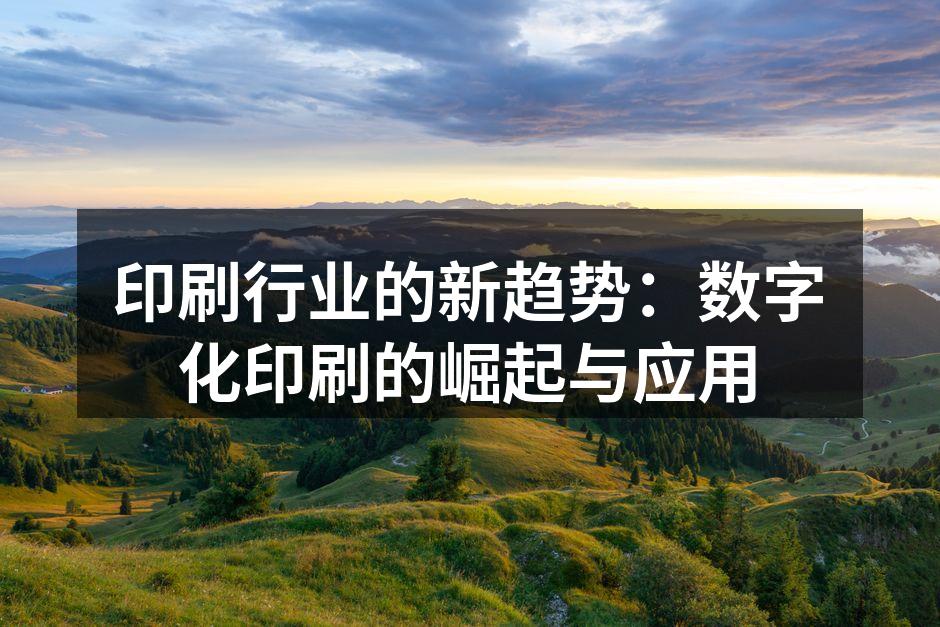 数字化印刷设备的灵活应用